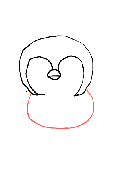  how to draw Cute Penguin in easy steps - step number : 4 - Easy Step Drawing