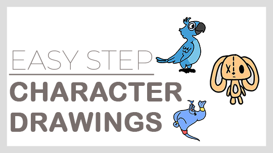How to draw easy characters drawings in easy step-by-step