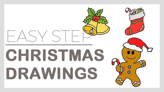 How to draw easy christmas drawings in easy step-by-step