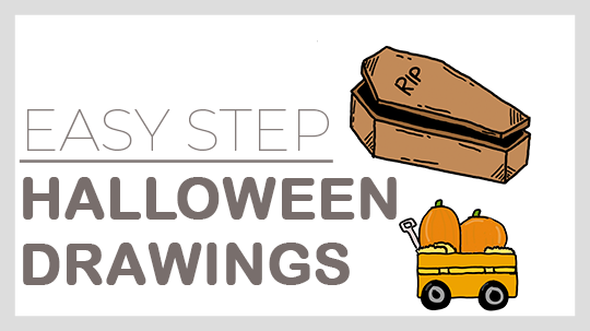 How to draw easy halloween drawings in easy step-by-step