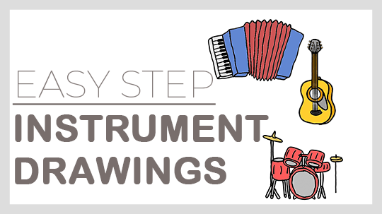 How to draw easy instrument drawings in easy step-by-step