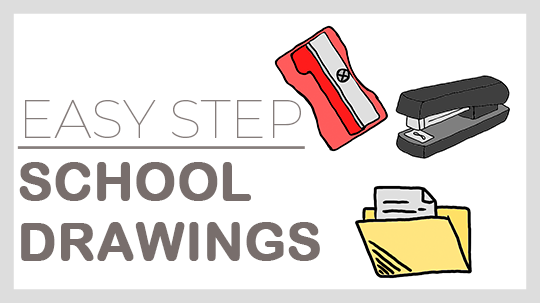 How to draw easy school drawings in easy step-by-step