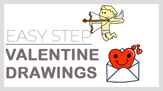 How to draw easy valentine drawings in easy step-by-step