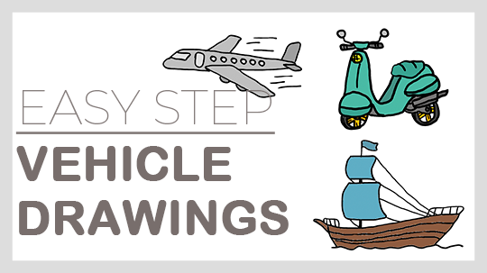 How to draw vehicles in easy step-by-step