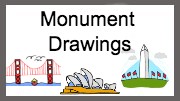 easy step by step monument drawing - EasystepDrawing