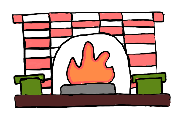 easy step by step fireplace drawing - EasystepDrawing