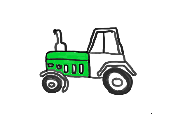  how to draw Tractor in easy steps - step number : 10 - Easy Step Drawing