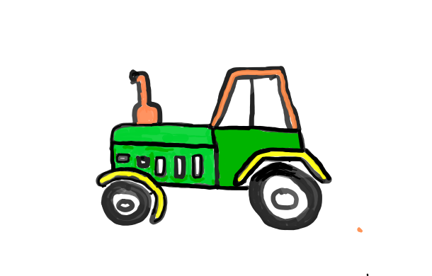  how to draw Tractor in easy steps - step number : 14 - Easy Step Drawing