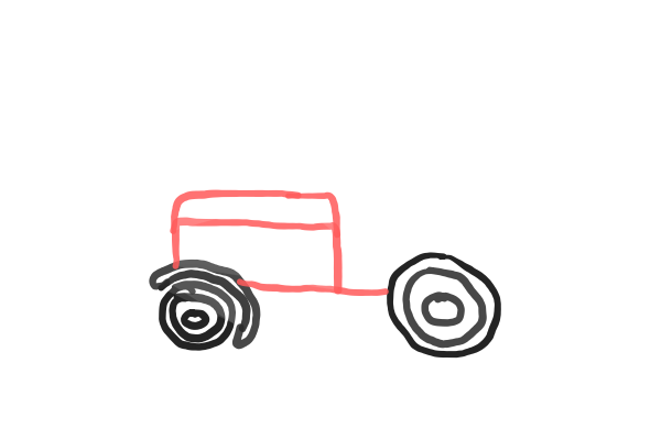  how to draw Tractor in easy steps - step number : 4 - Easy Step Drawing