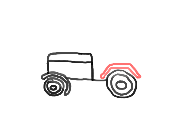  how to draw Tractor in easy steps - step number : 5 - Easy Step Drawing