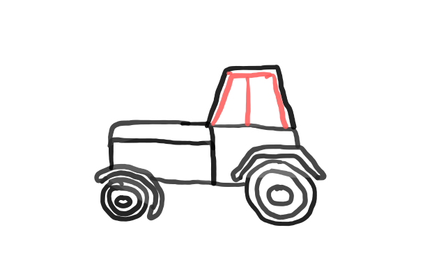  how to draw Tractor in easy steps - step number : 7 - Easy Step Drawing
