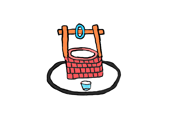  how to draw Water Well in easy steps - step number : 14 - Easy Step Drawing