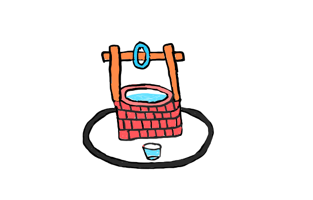How to draw Water Well in easy step by step.