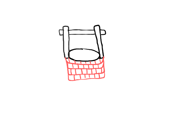  how to draw Water Well in easy steps - step number : 4 - Easy Step Drawing