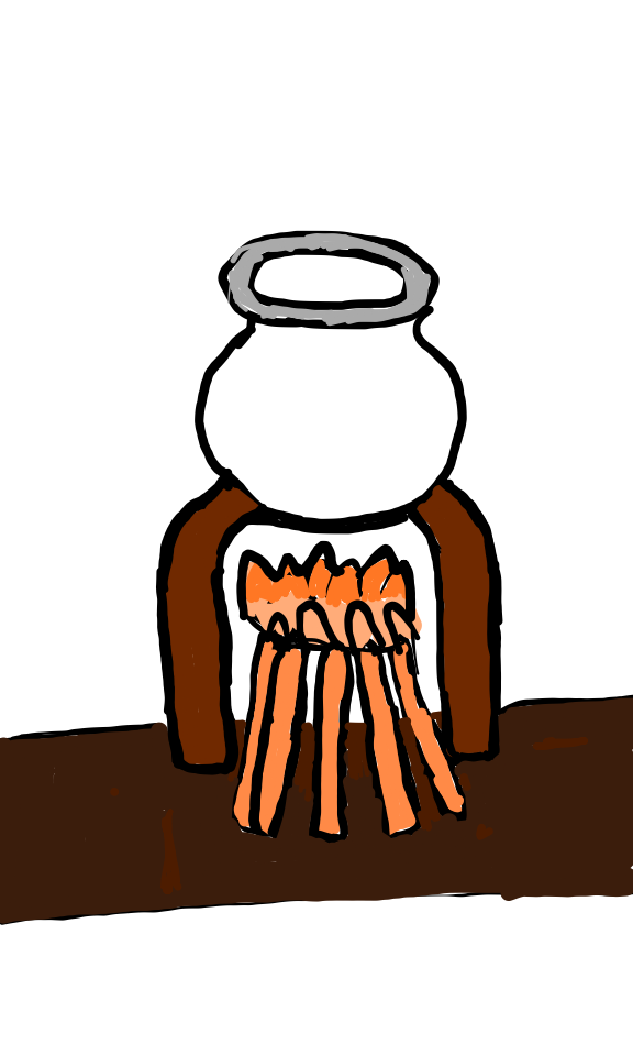  how to draw Chulha in easy steps - step number : 6 - Easy Step Drawing