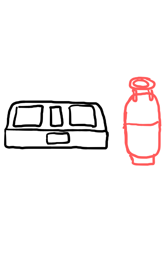  how to draw Gas Cylinder and Stove in easy steps - step number : 3 - Easy Step Drawing