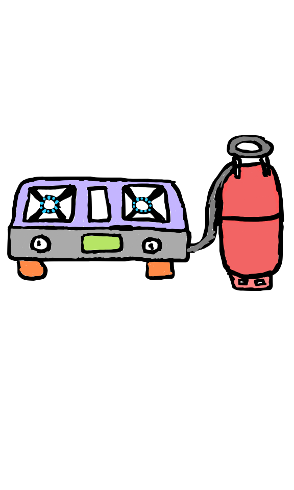 easy step by step Gas Cylinder And Stove drawing - EasystepDrawing