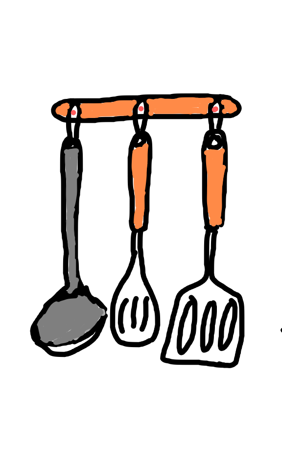  how to draw Hanging Utensils in easy steps - step number : 5 - Easy Step Drawing