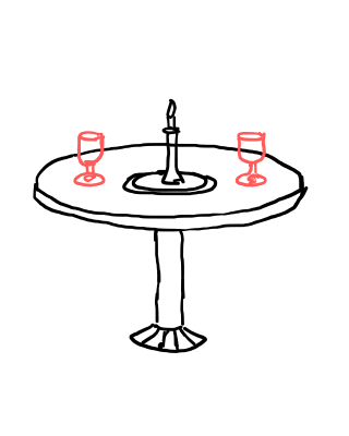  how to draw Round Dinning Table in easy steps - step number : 5 - Easy Step Drawing