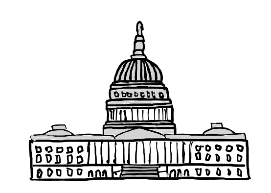 easy step by step Capitol Hill Washington Dc drawing - EasystepDrawing