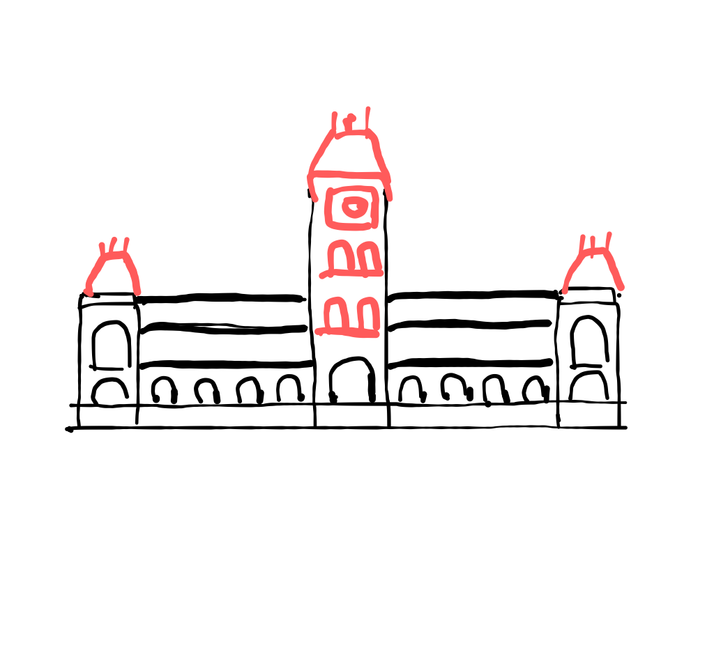  how to draw Chennai Railway Station in easy steps - step number : 4 - Easy Step Drawing