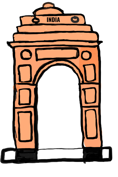 How to draw India Gate Delhi in easy step by step.
