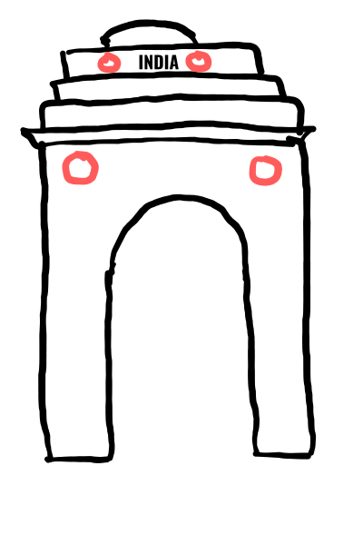  how to draw India Gate Delhi in easy steps - step number : 8 - Easy Step Drawing