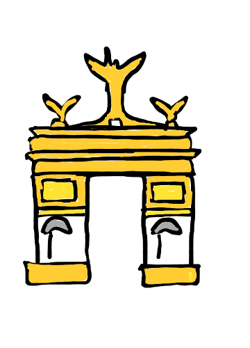 easy step by step Triumphal Arch drawing - EasystepDrawing