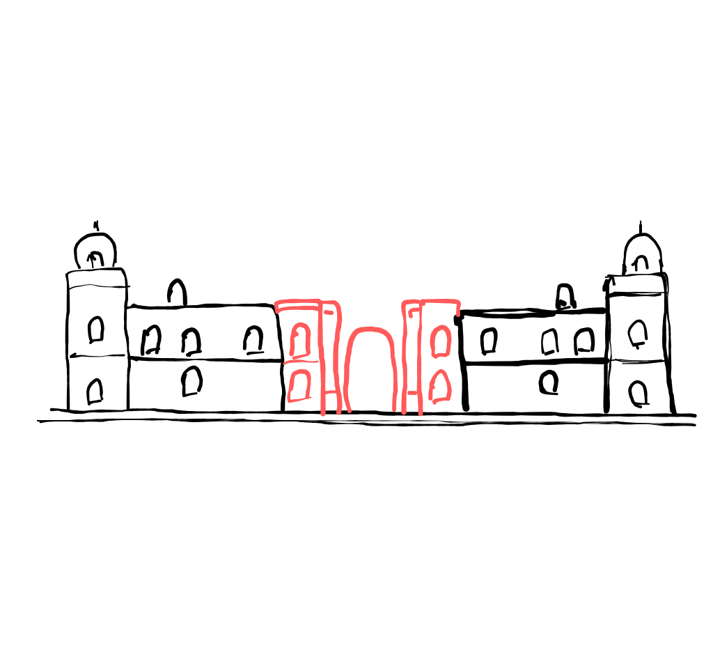  how to draw Victoria Memorial in easy steps - step number : 5 - Easy Step Drawing