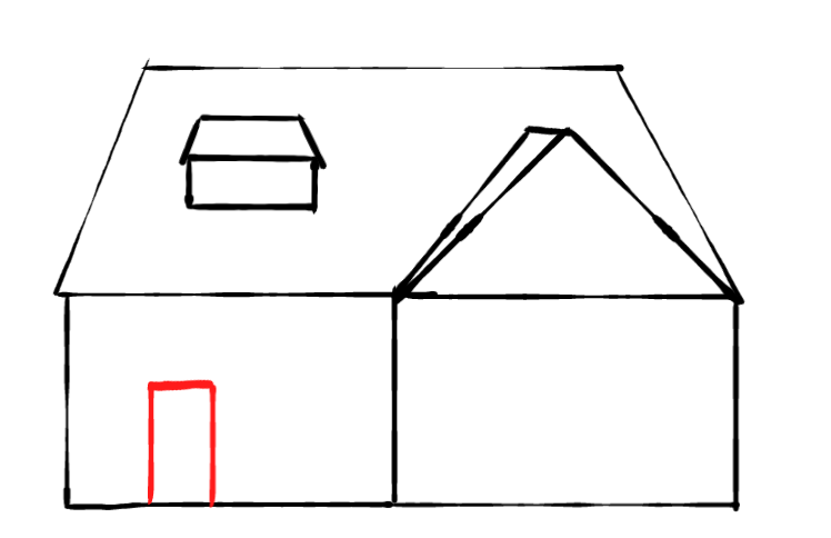  how to draw House in easy steps - step number : 8 - Easy Step Drawing
