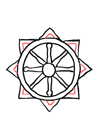  how to draw Karma Wheel in easy steps - step number : 5 - Easy Step Drawing