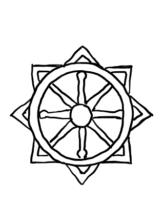  how to draw Karma Wheel in easy steps - step number : 6 - Easy Step Drawing
