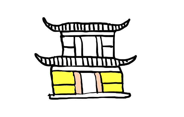  how to draw Pagoda Home in easy steps - step number : 10 - Easy Step Drawing