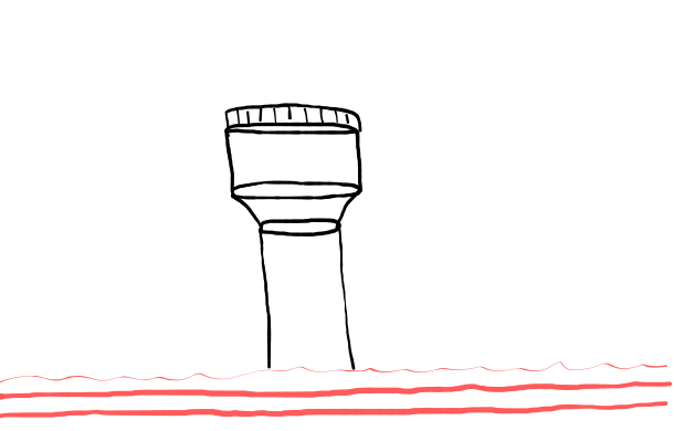  how to draw Water Tower in easy steps - step number : 6 - Easy Step Drawing