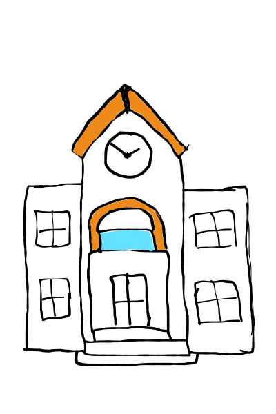  how to draw  School in easy steps - step number : 9 - Easy Step Drawing