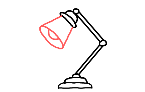  how to draw Study Lamp in easy steps - step number : 6 - Easy Step Drawing