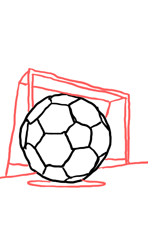  how to draw Soccer Ball in easy steps - step number : 3 - Easy Step Drawing