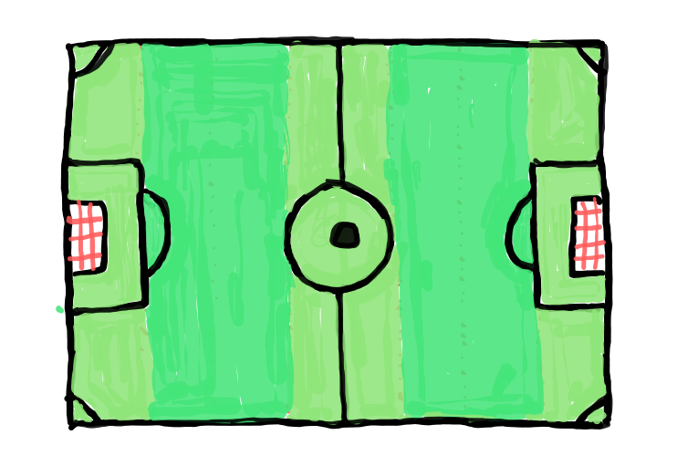 easy step by step Soccer Field drawing - EasystepDrawing