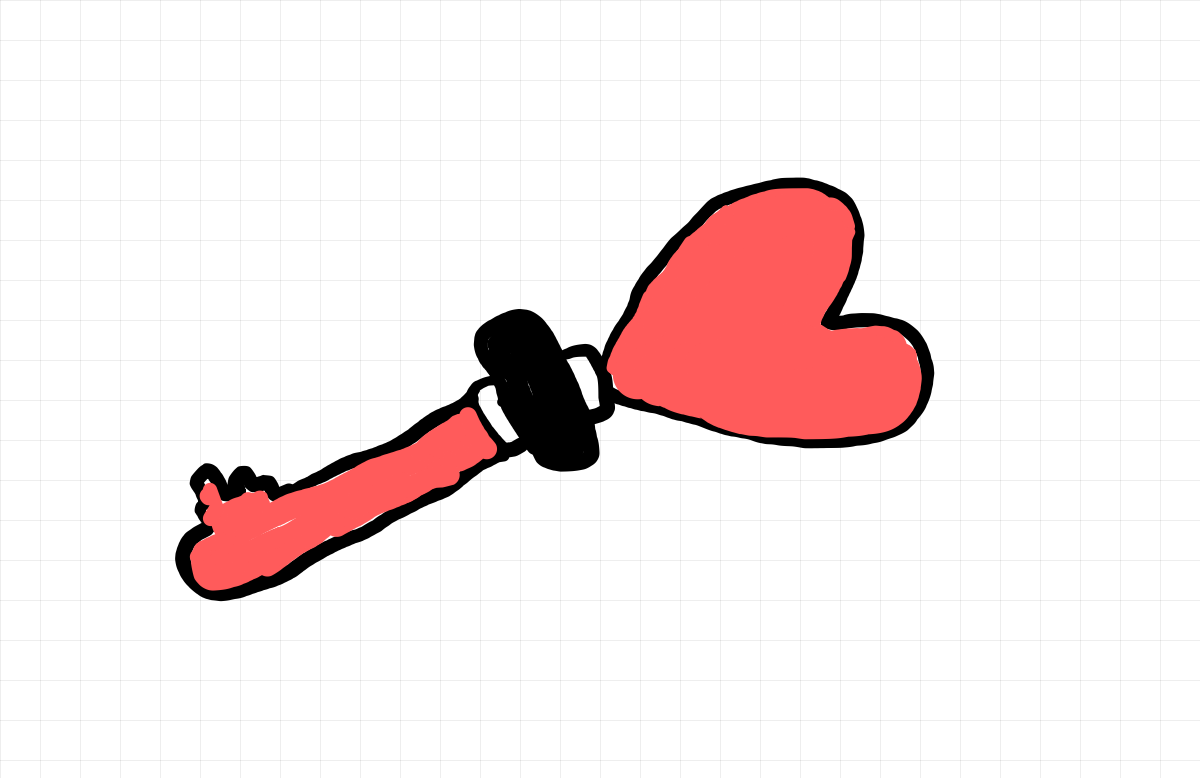 easy step by step heartkey drawing - EasystepDrawing